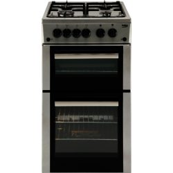 Beko BDVG592S 50cm Double Oven Gas Cooker in Silver
